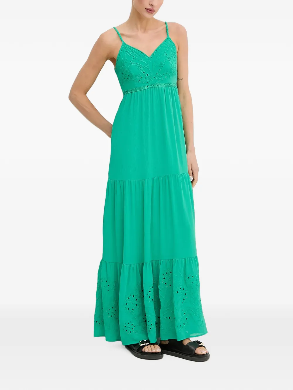 Morgan Maxi-jurk met gevlochten strik Groen