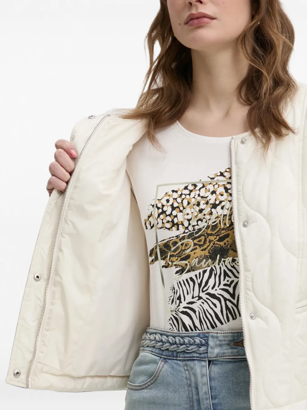Morgan Gewatteerd jack Beige