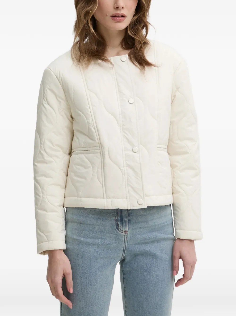 Morgan quilted zip-up jacket