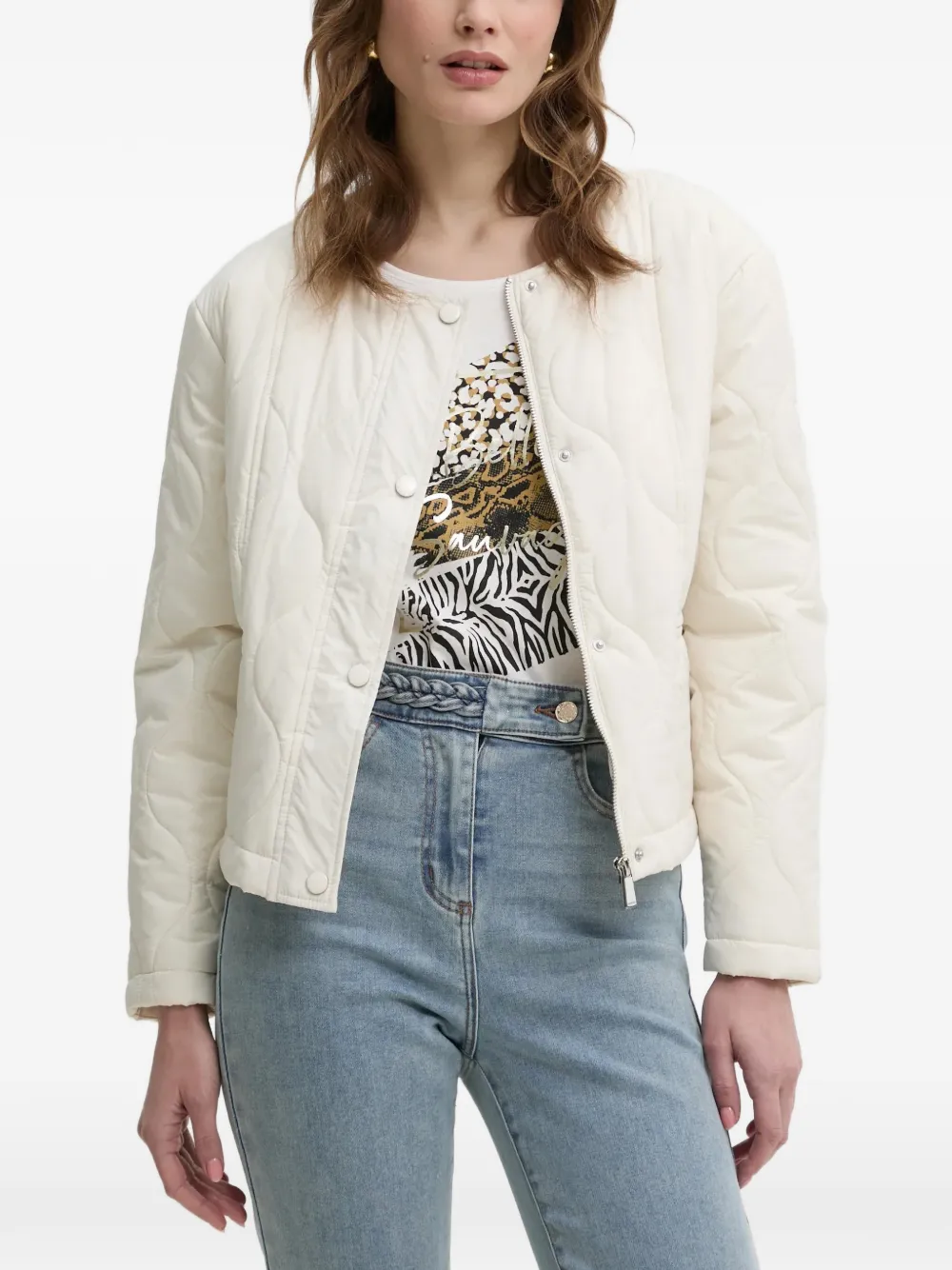 Morgan Gewatteerd jack Beige