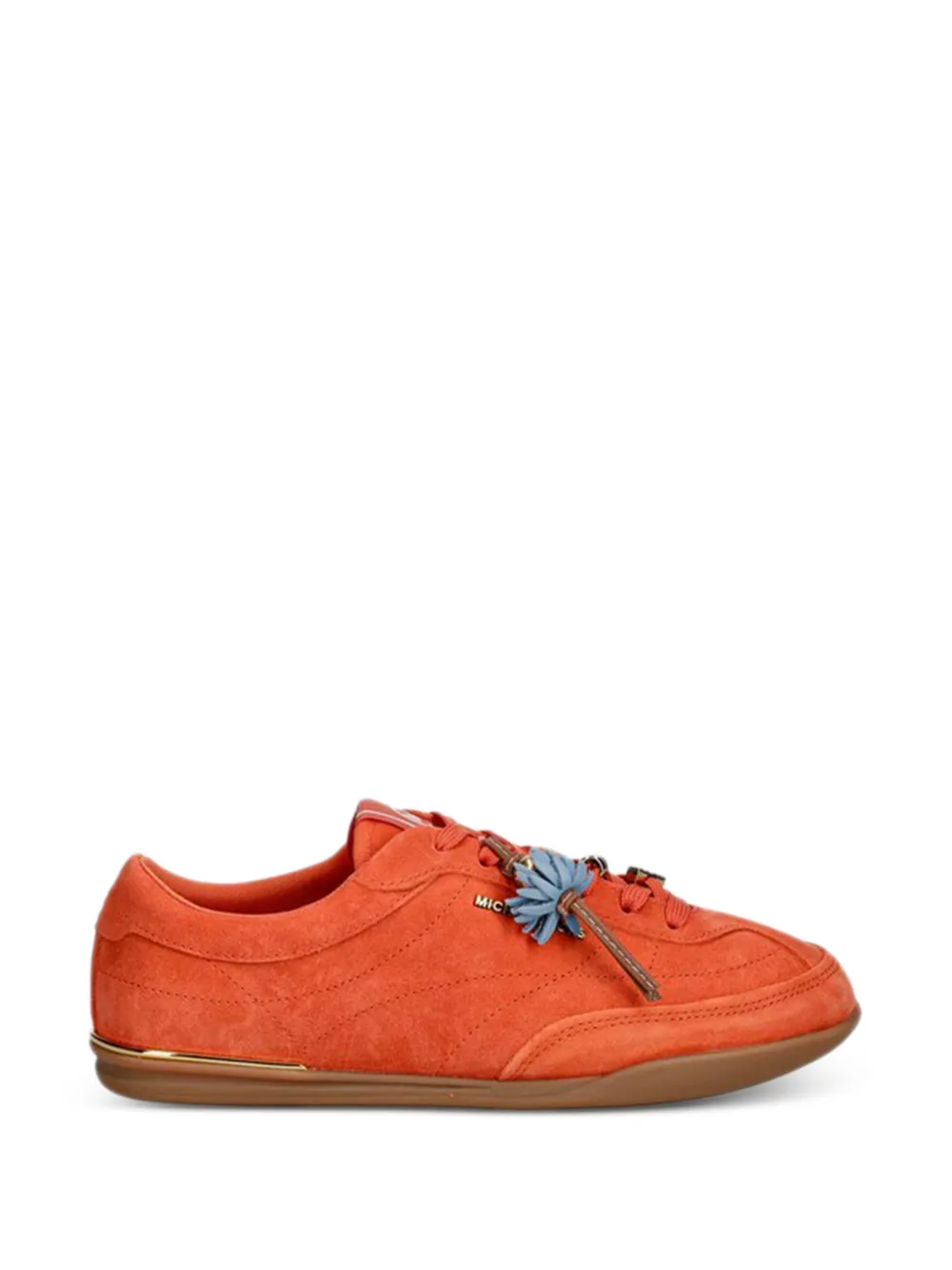 Michael Michael Kors Nolan floral-appliqué suede sneakers - Arancione