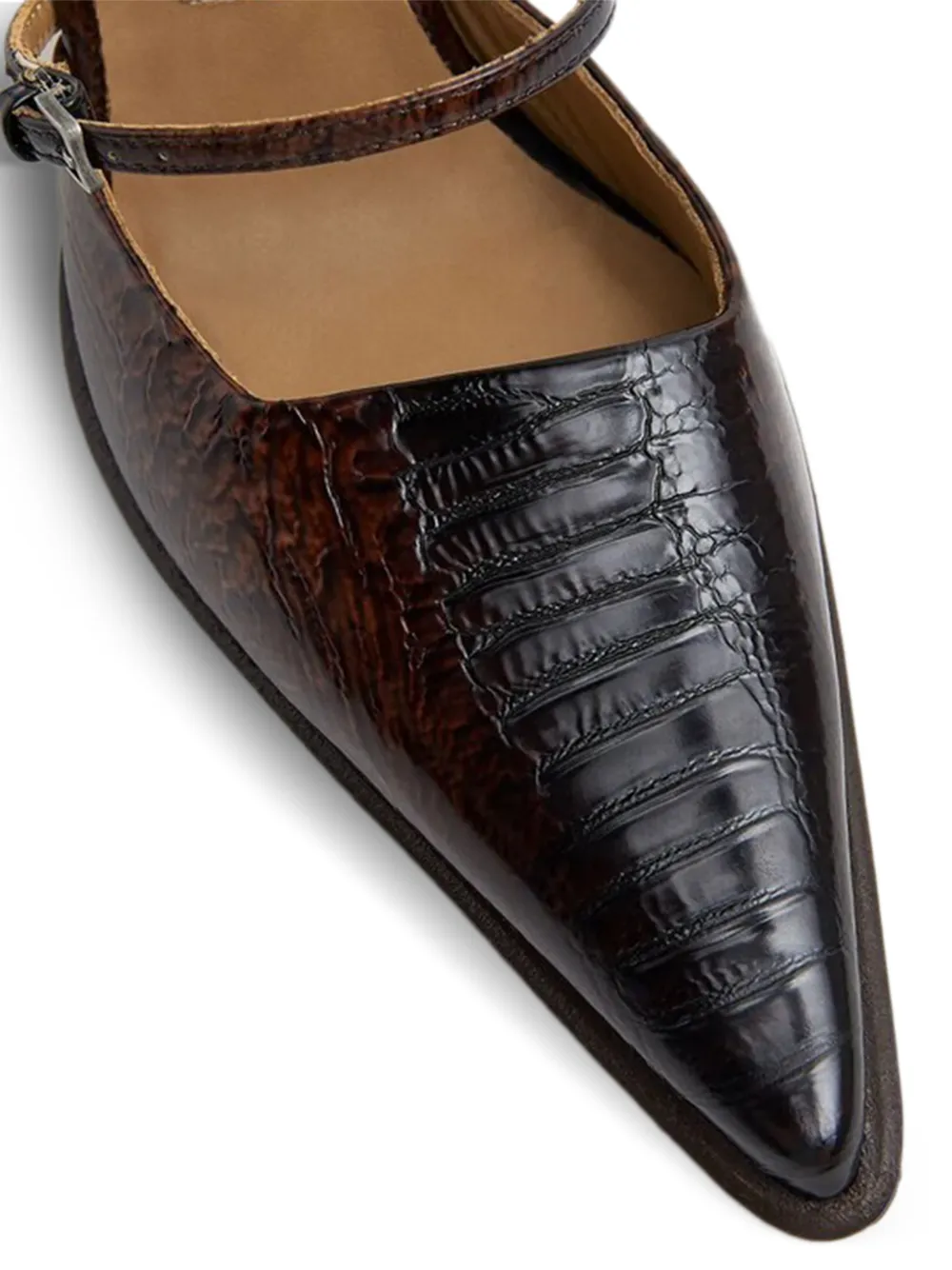 Miista Shari double-strap pointed pumps Bruin