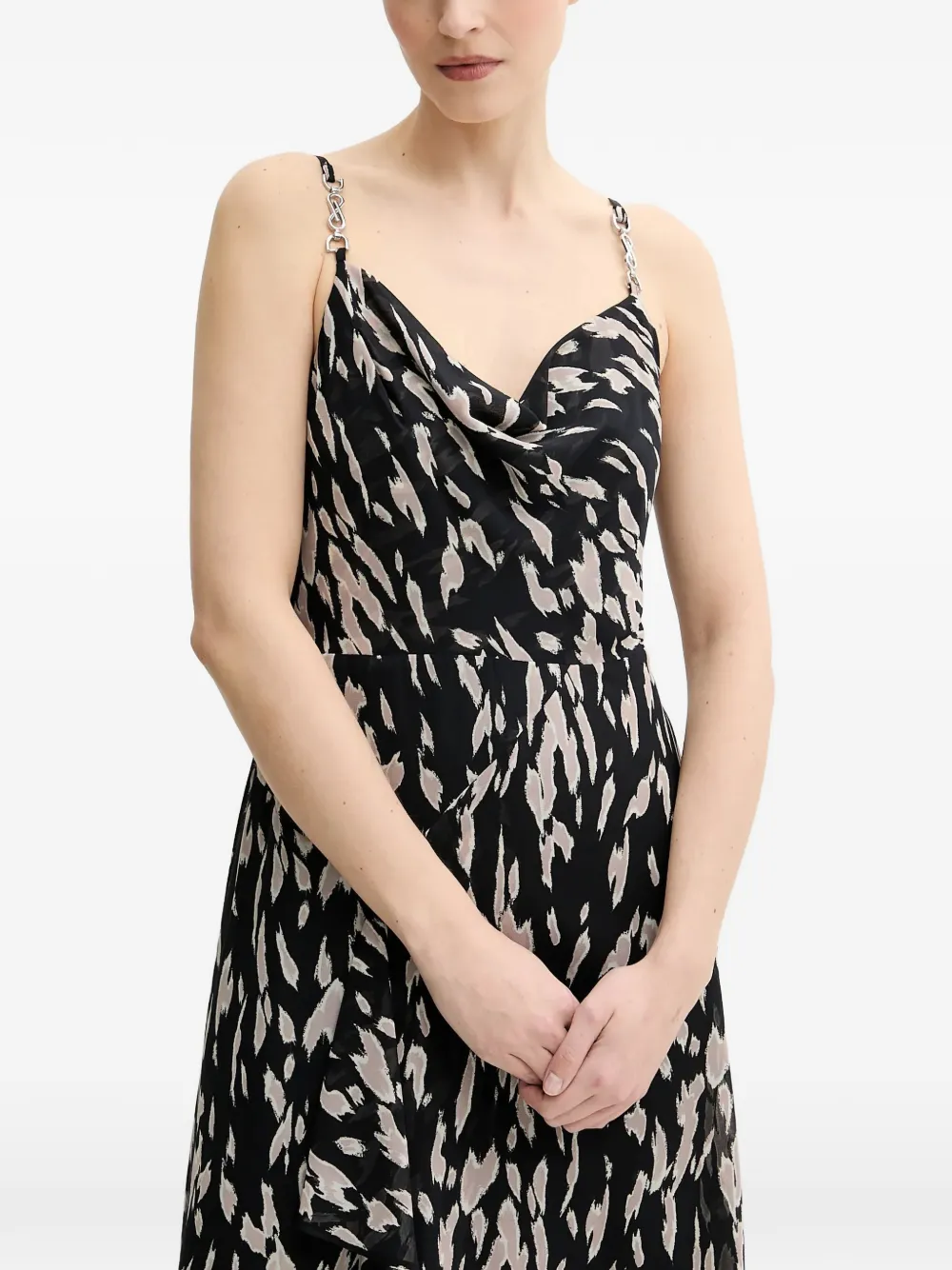 Morgan cowl-neck midi dress