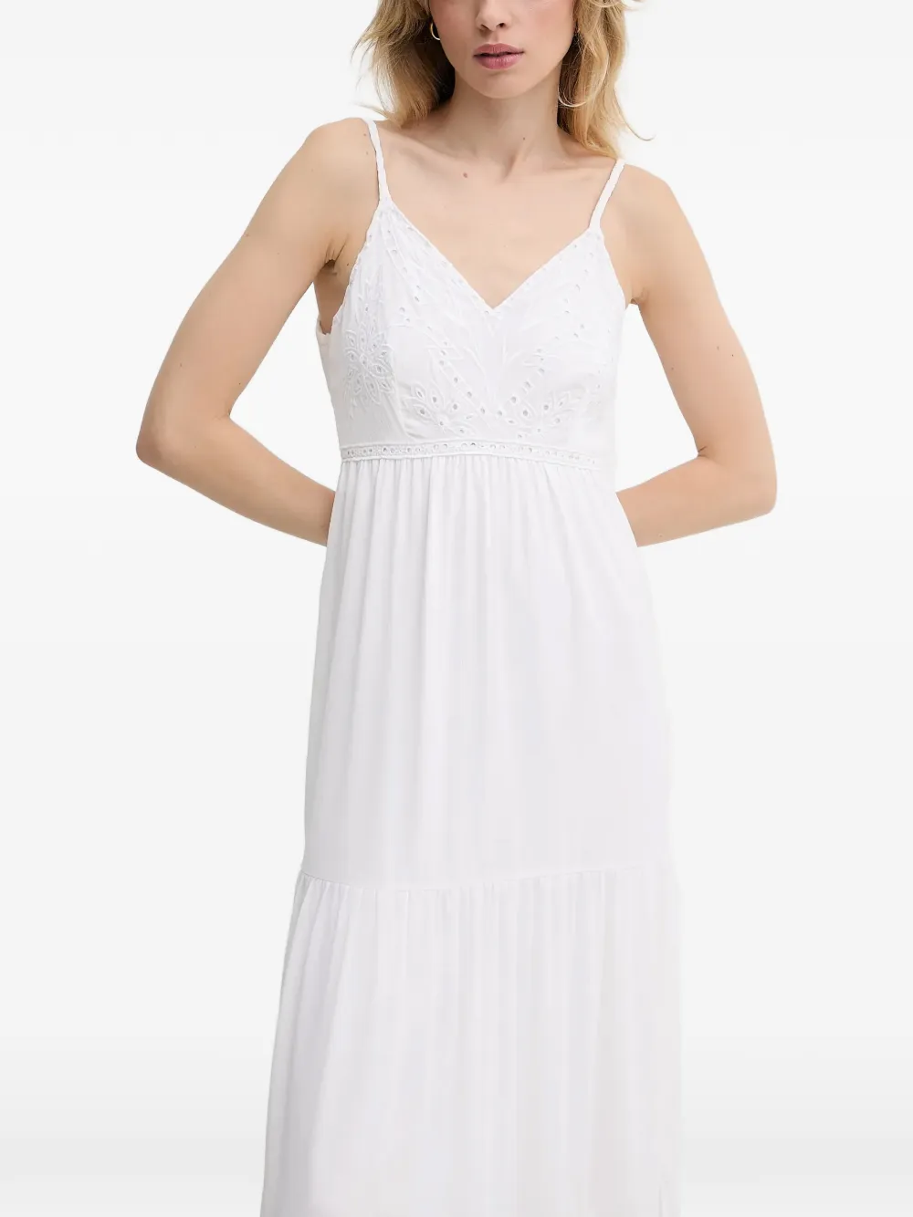 Morgan eyelet V-neck dress