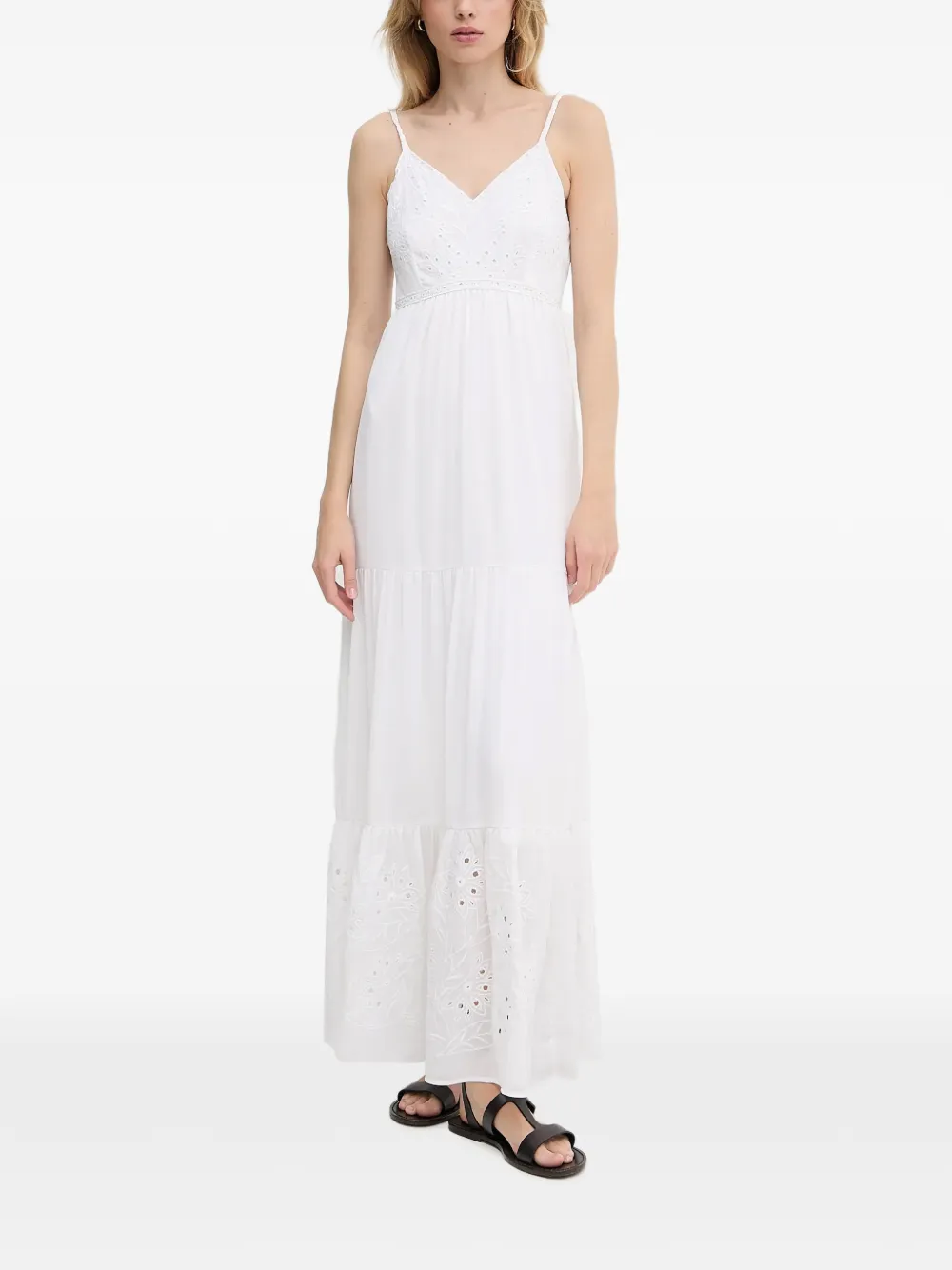 Morgan eyelet V-neck dress