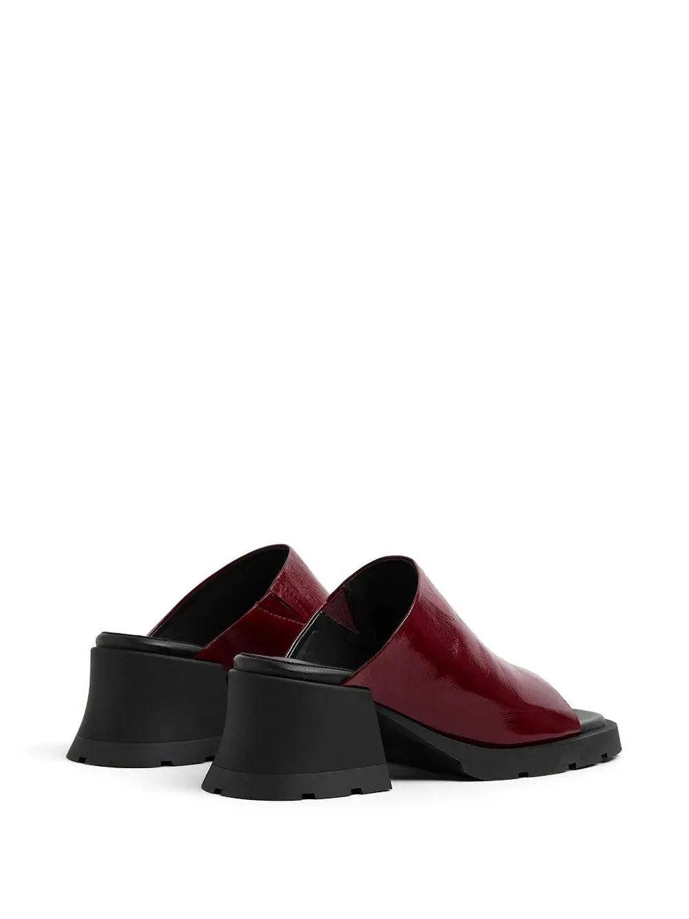 Miista patent-finish block-heel mules Rood