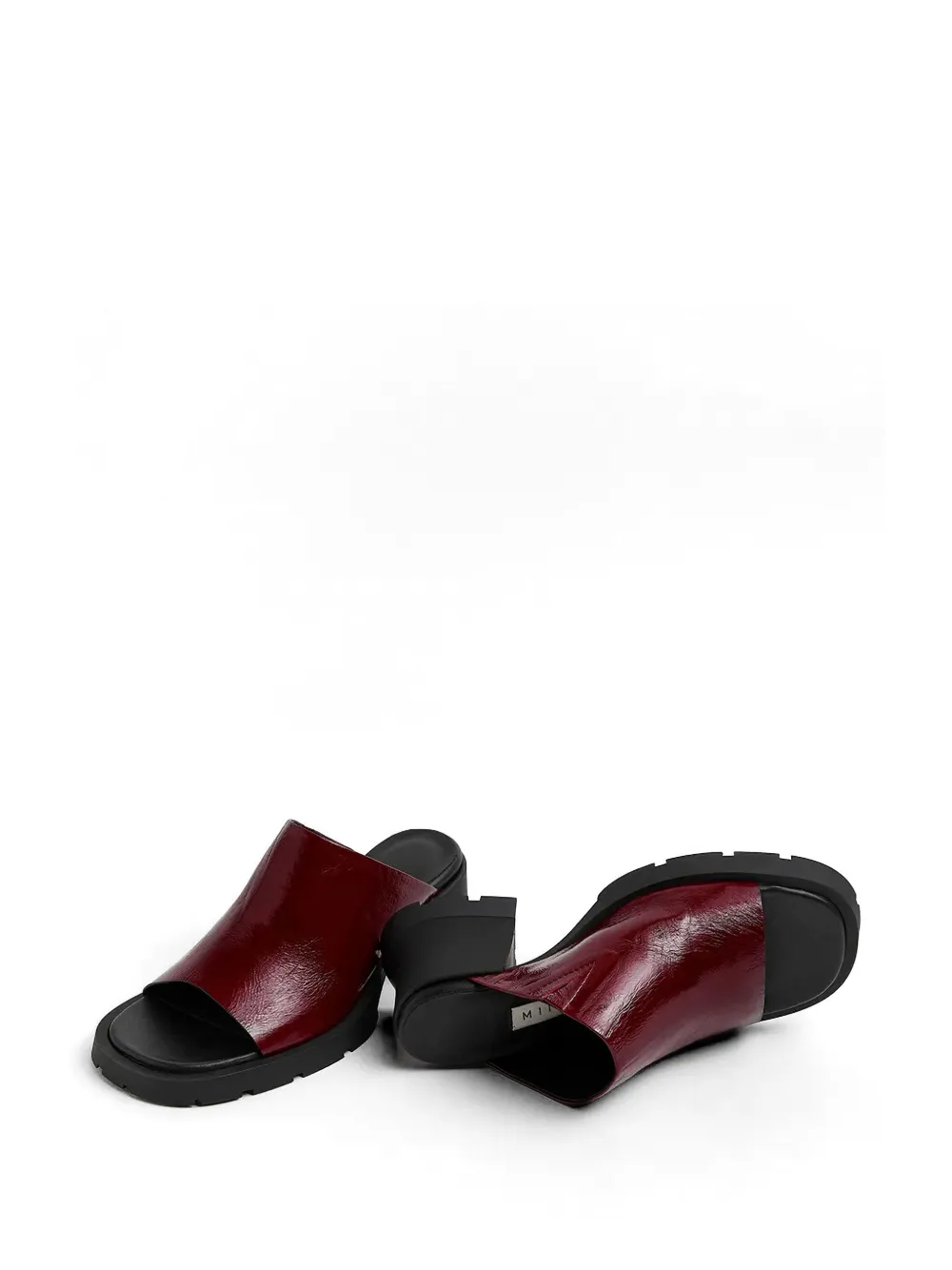 Miista patent-finish block-heel mules Rood