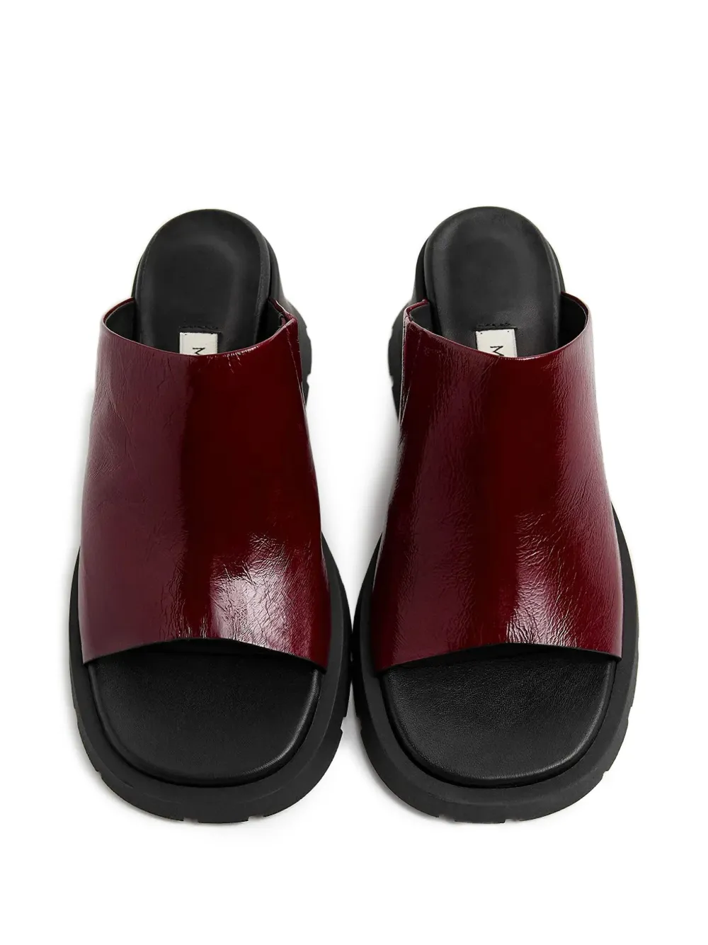 Miista patent-finish block-heel mules Rood