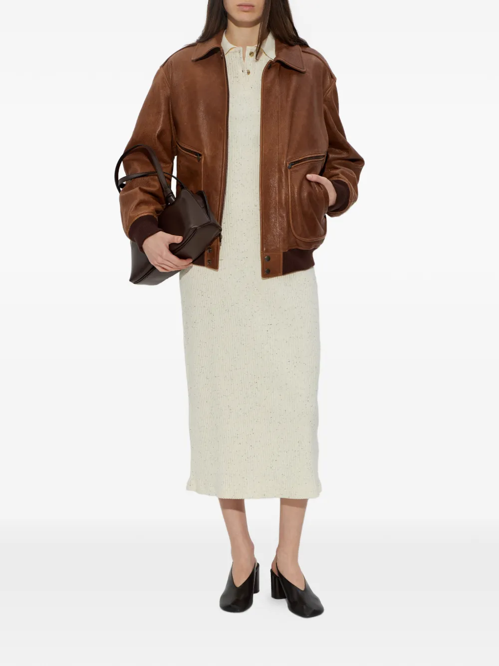 SAMSOE SAMSOE 버튼 골지 드레스 | 데이 드레스 | Image 2