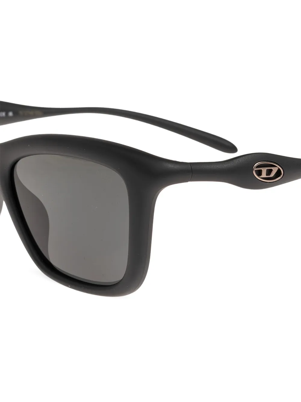  Diesel Logo Square-frame Sunglasses - Black 