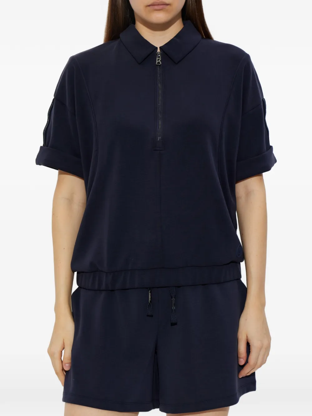 BOGNER Finya zip-up polo shirt - Blu
