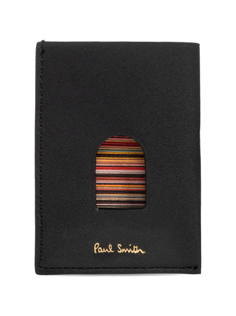 Paul Smith striped leather cardholder - Nero