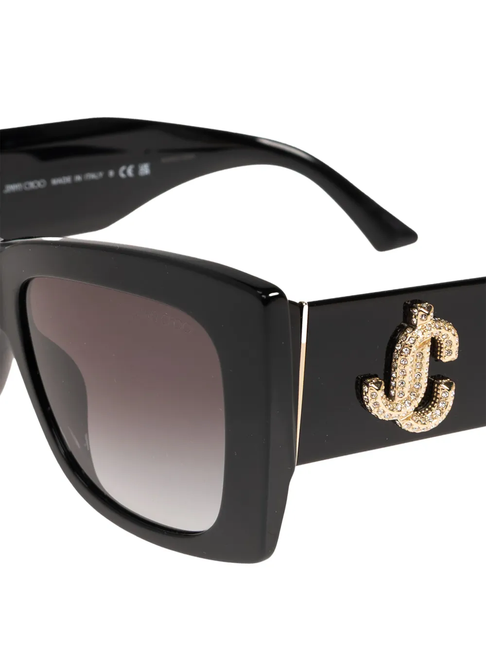 Jimmy Choo Zonnebril met vierkant logo Zwart