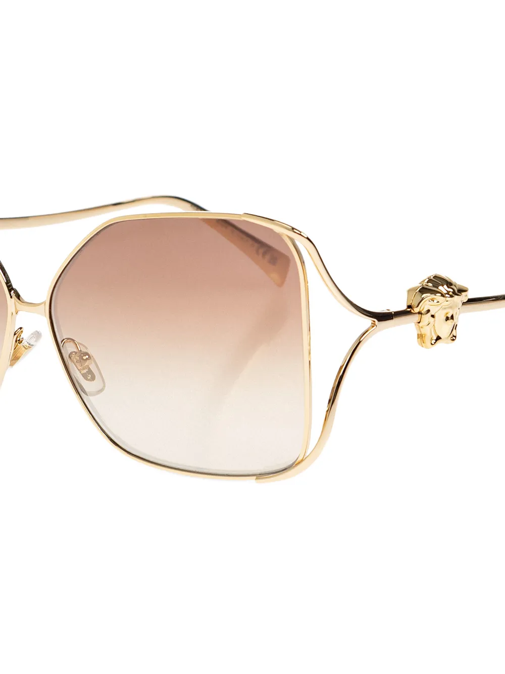  Versace Eyewear Lunettes De Soleil Medusa à Monture Géométrique - Or 