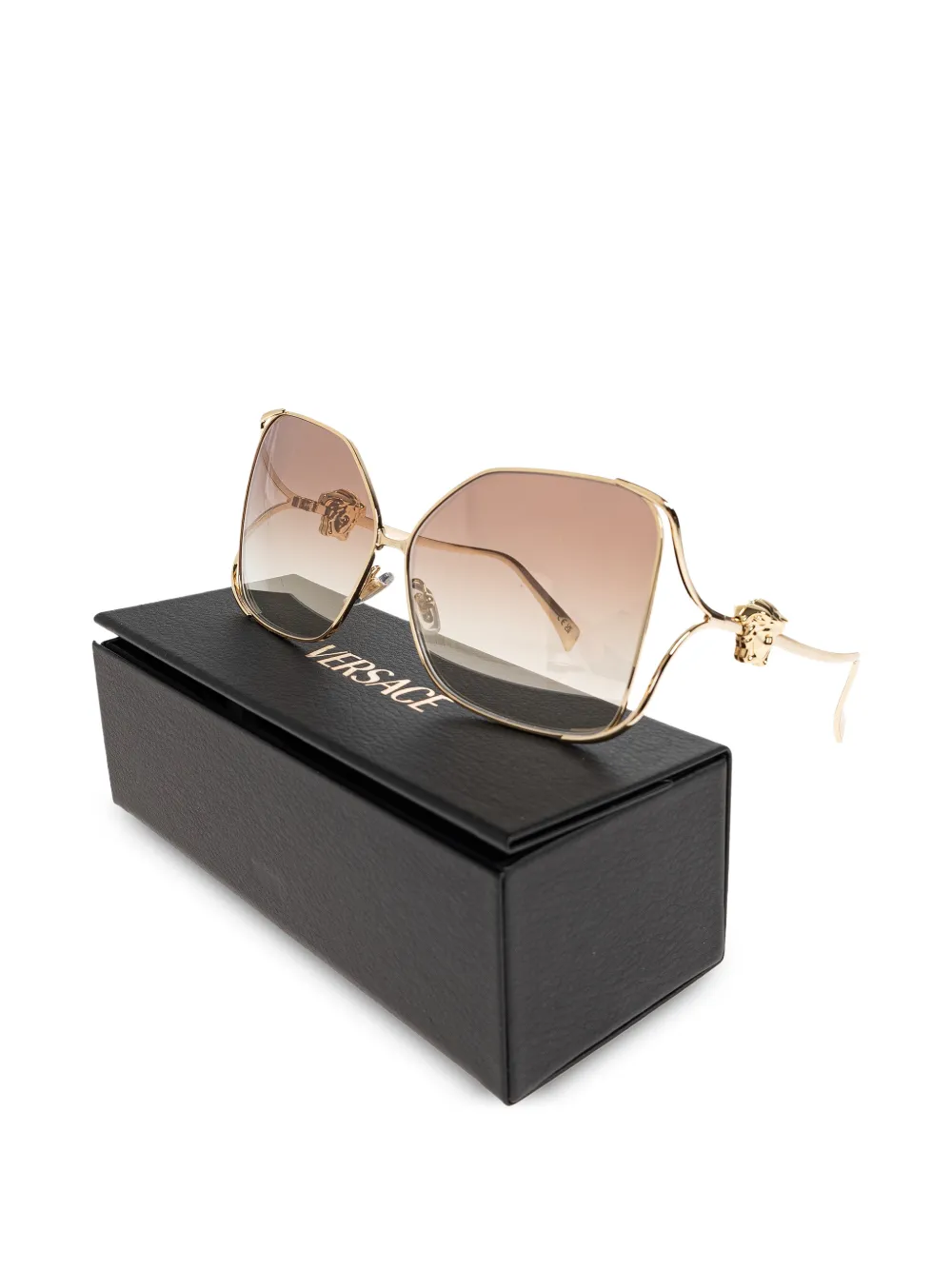  Versace Eyewear Lunettes De Soleil Medusa à Monture Géométrique - Or 
