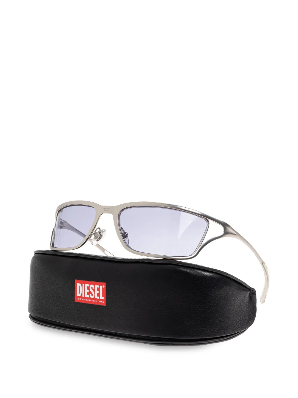  Diesel Rectangle Frame Sunglasses - Silver 