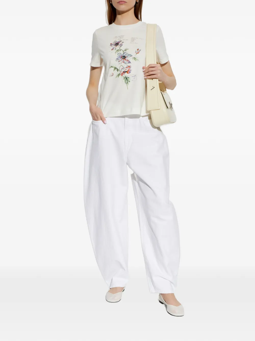 PS Paul Smith T-shirt met bloemenprint Wit