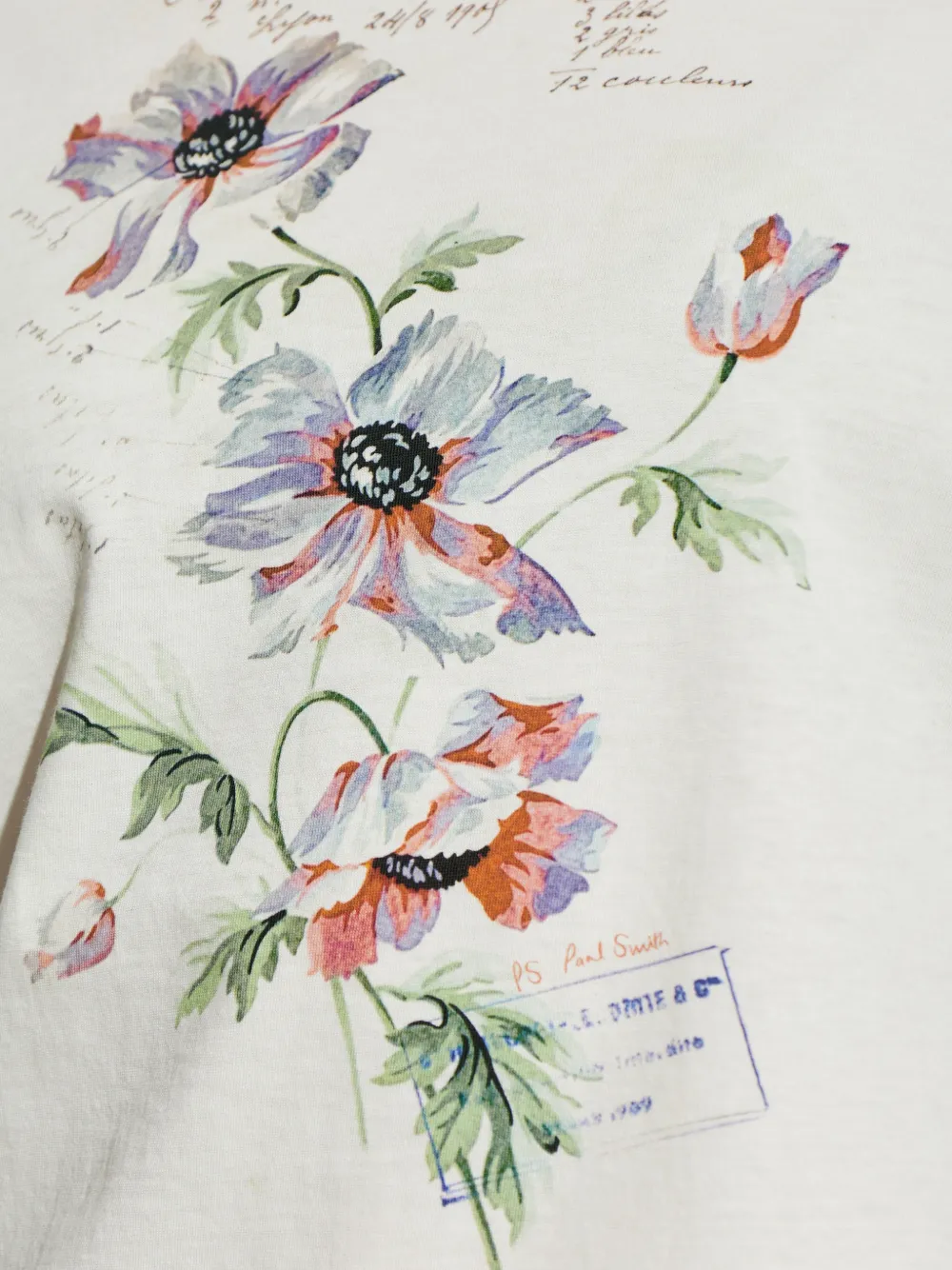 PS Paul Smith T-shirt met bloemenprint Wit
