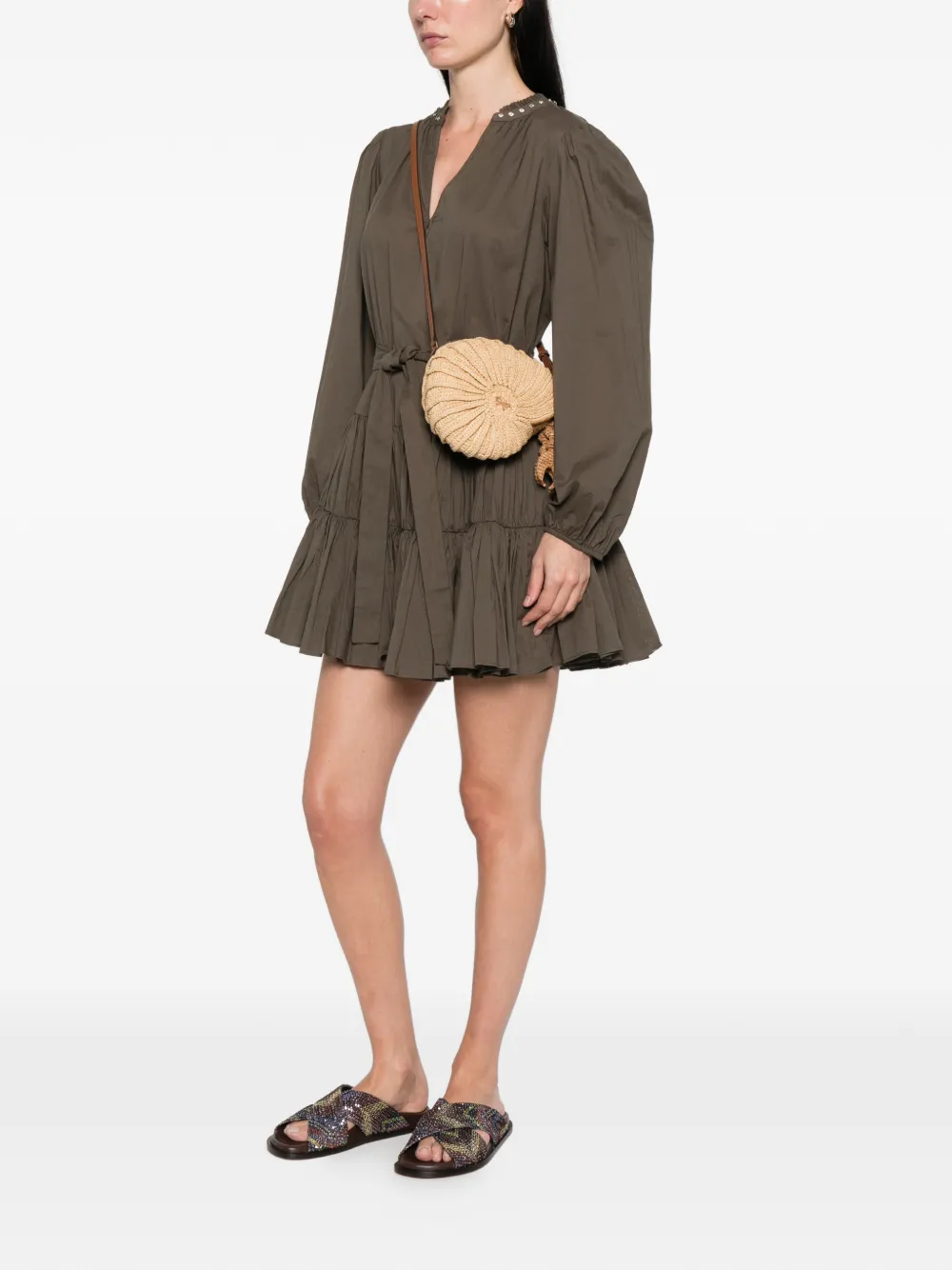 LIU JO Mini-jurk van mousseline Groen