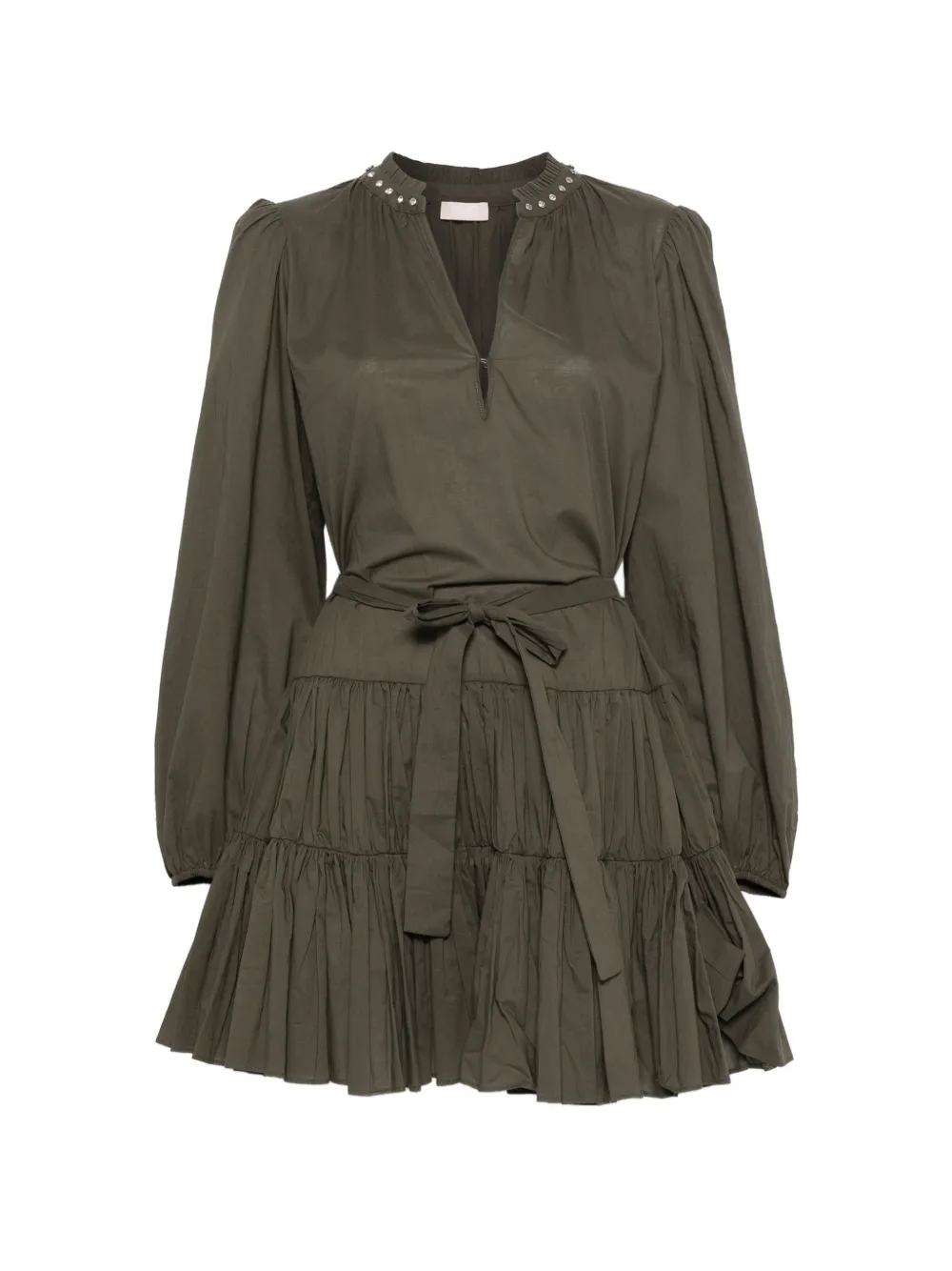 LIU JO studded gathered mini dress - Grün