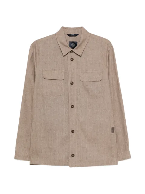 Fay linen chest-pocket shirt