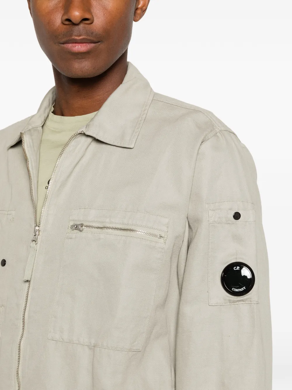 C.P. Company Lens shirtjack met rits Beige