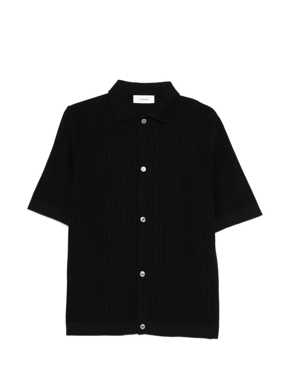 Lardini buttoned ribbed shirt – Black