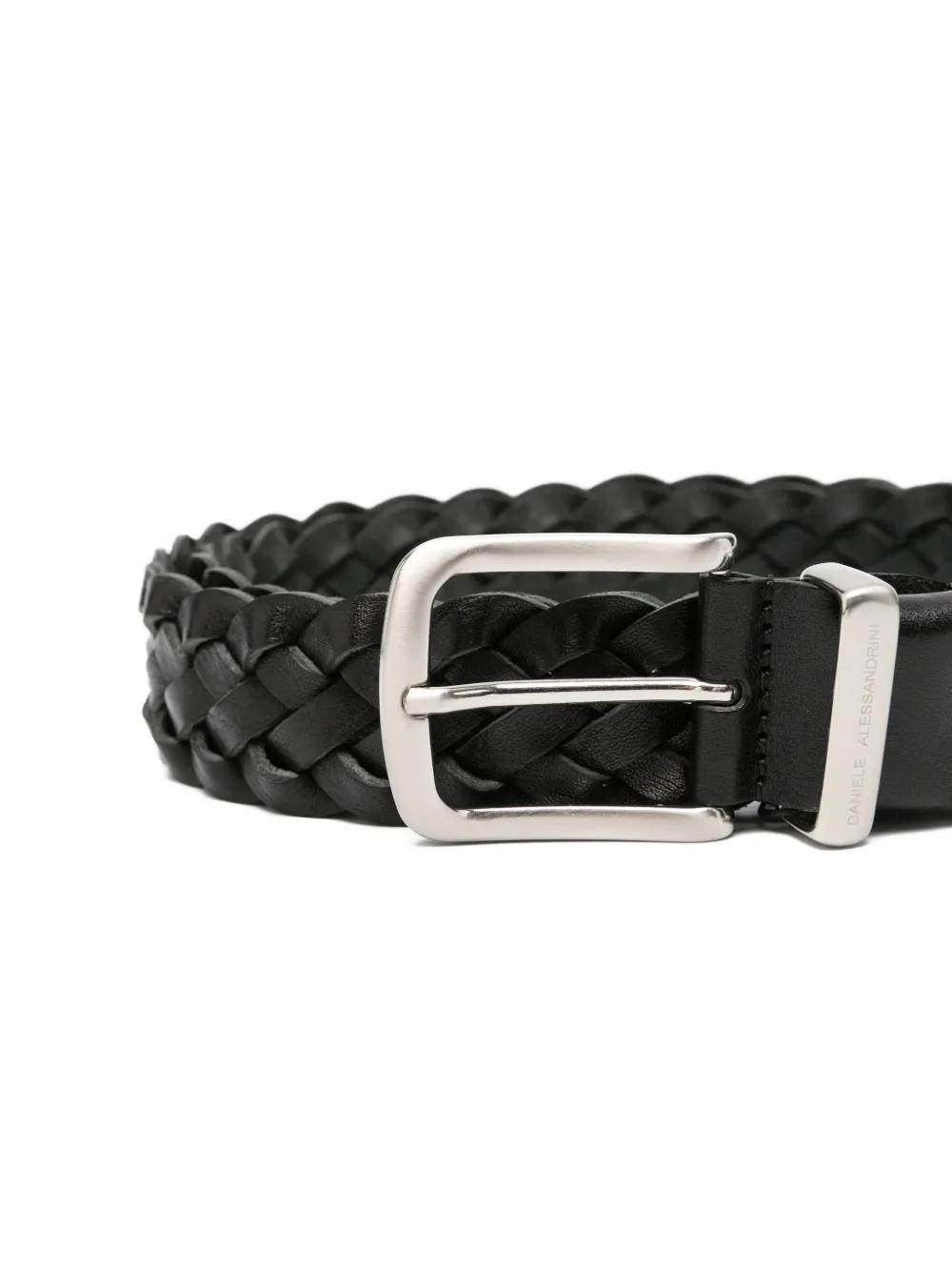  Daniele Alessandrini Braided Leather Belt - Black 