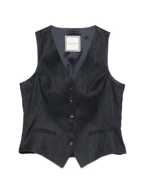 GANNI パデッドベスト GANNI デニム ベスト | ブルー | FARFETCH JP