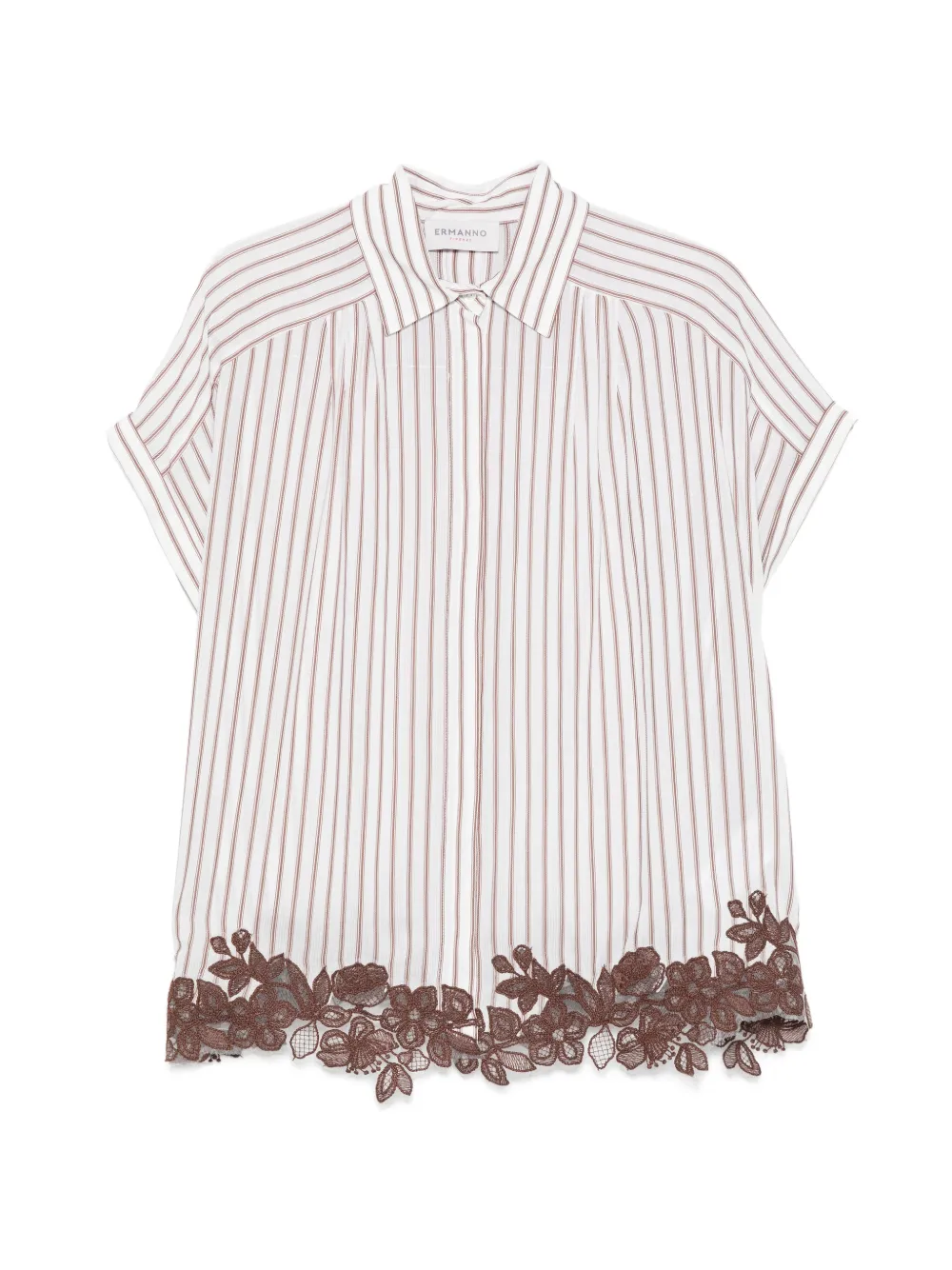 ERMANNO FIRENZE striped floral shirt - Bianco
