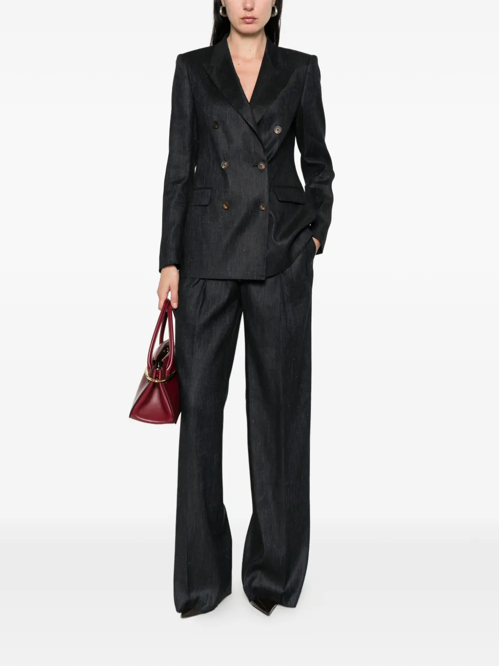 Tagliatore Ebony geplooide broek Blauw