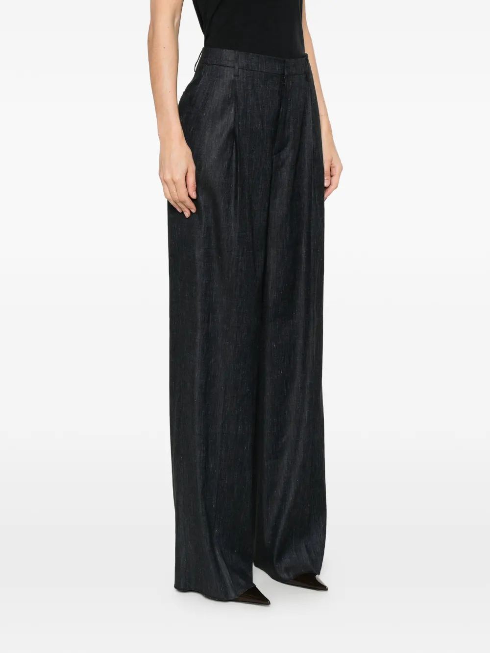 Tagliatore Ebony geplooide broek Blauw