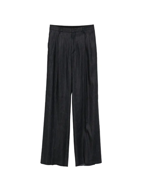 Tagliatore Ebony Pleated Trousers in Blue