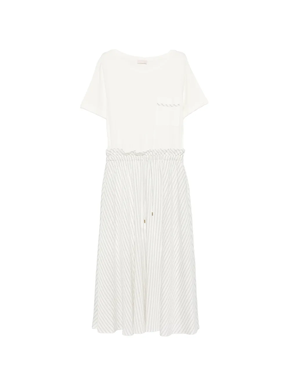 LIU JO striped-pattern midi dress - Bianco