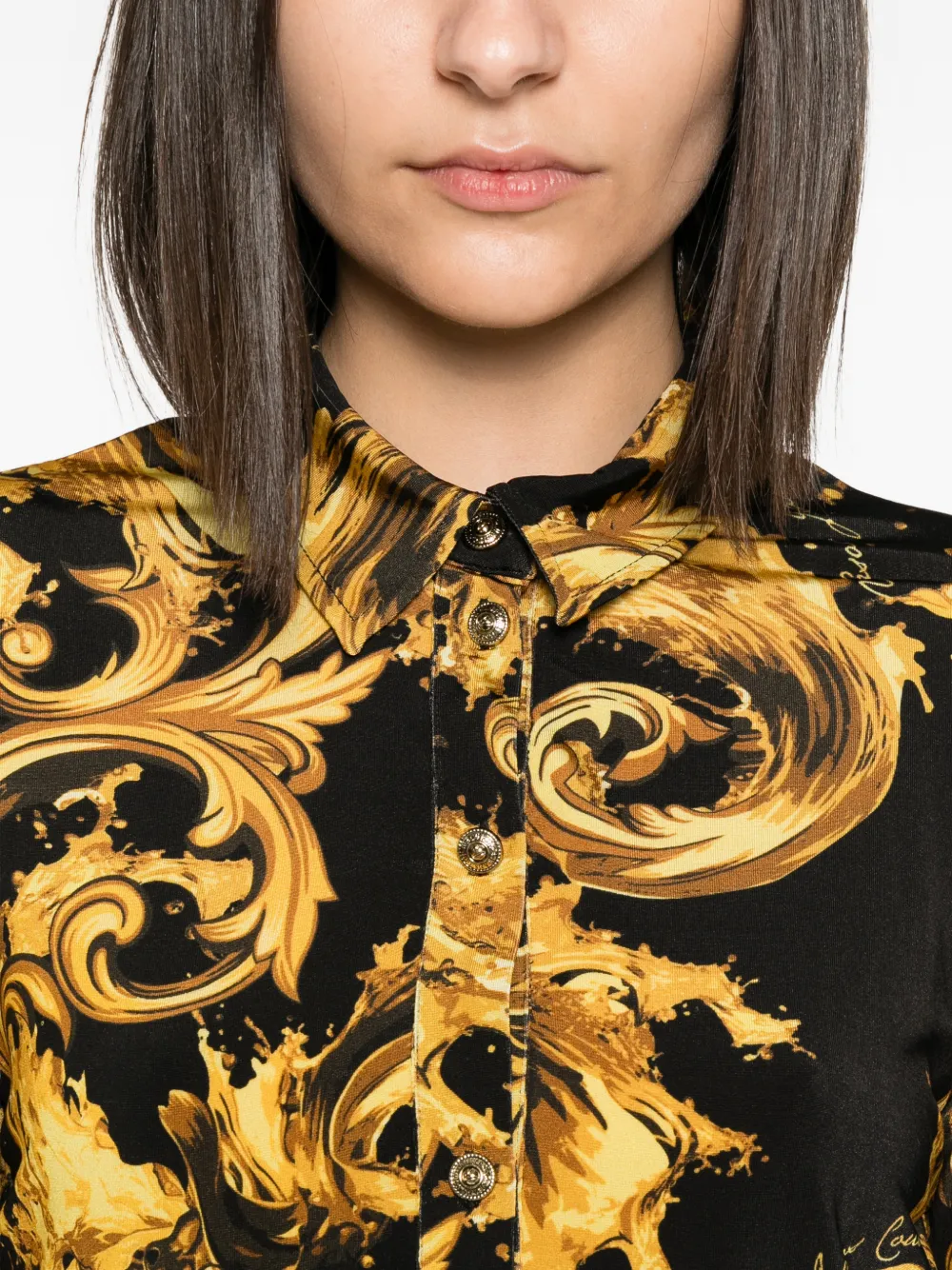 Versace Jeans Couture Overhemd met barokprint Geel