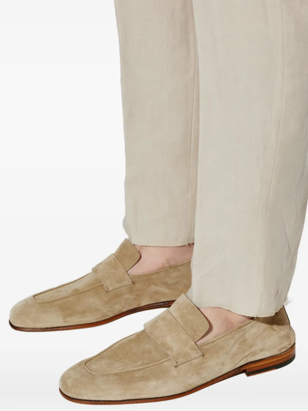 Eleventy Loafers met suède bandje Beige