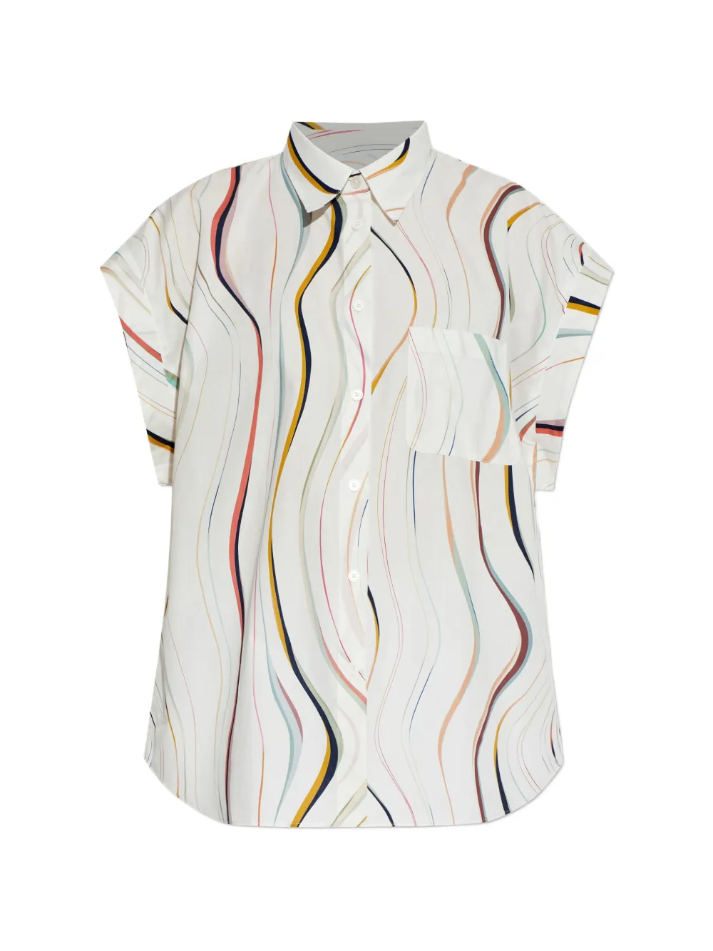 PS Paul Smith striped-pattern chest-pocket shirt - Bianco