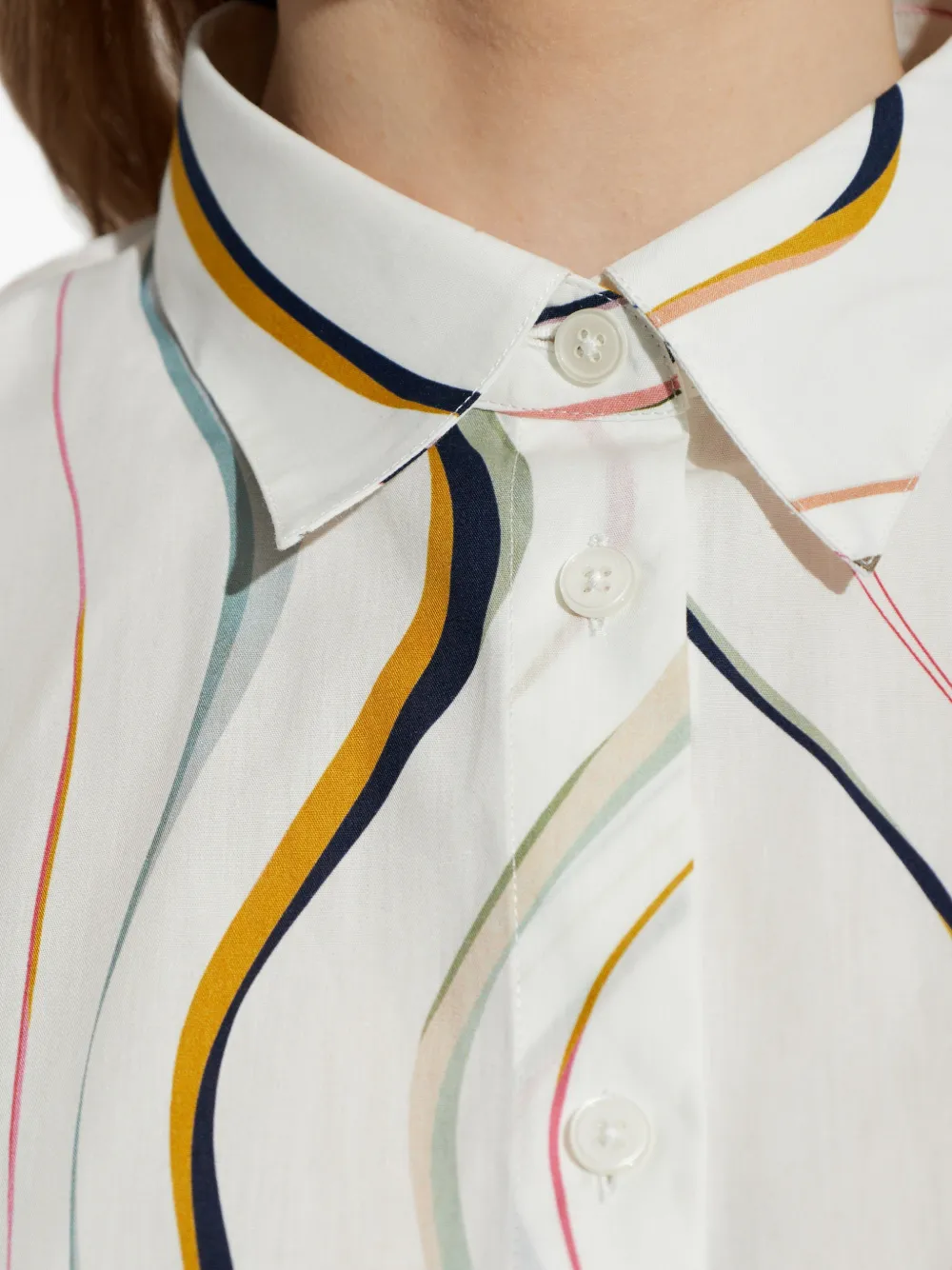 PS Paul Smith Gestreept blouse met borstzak Wit