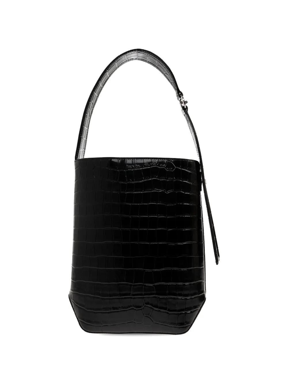  Samsoe Samsoe Saelmegade Crocodile-effect Leather Tote Bag - Black 
