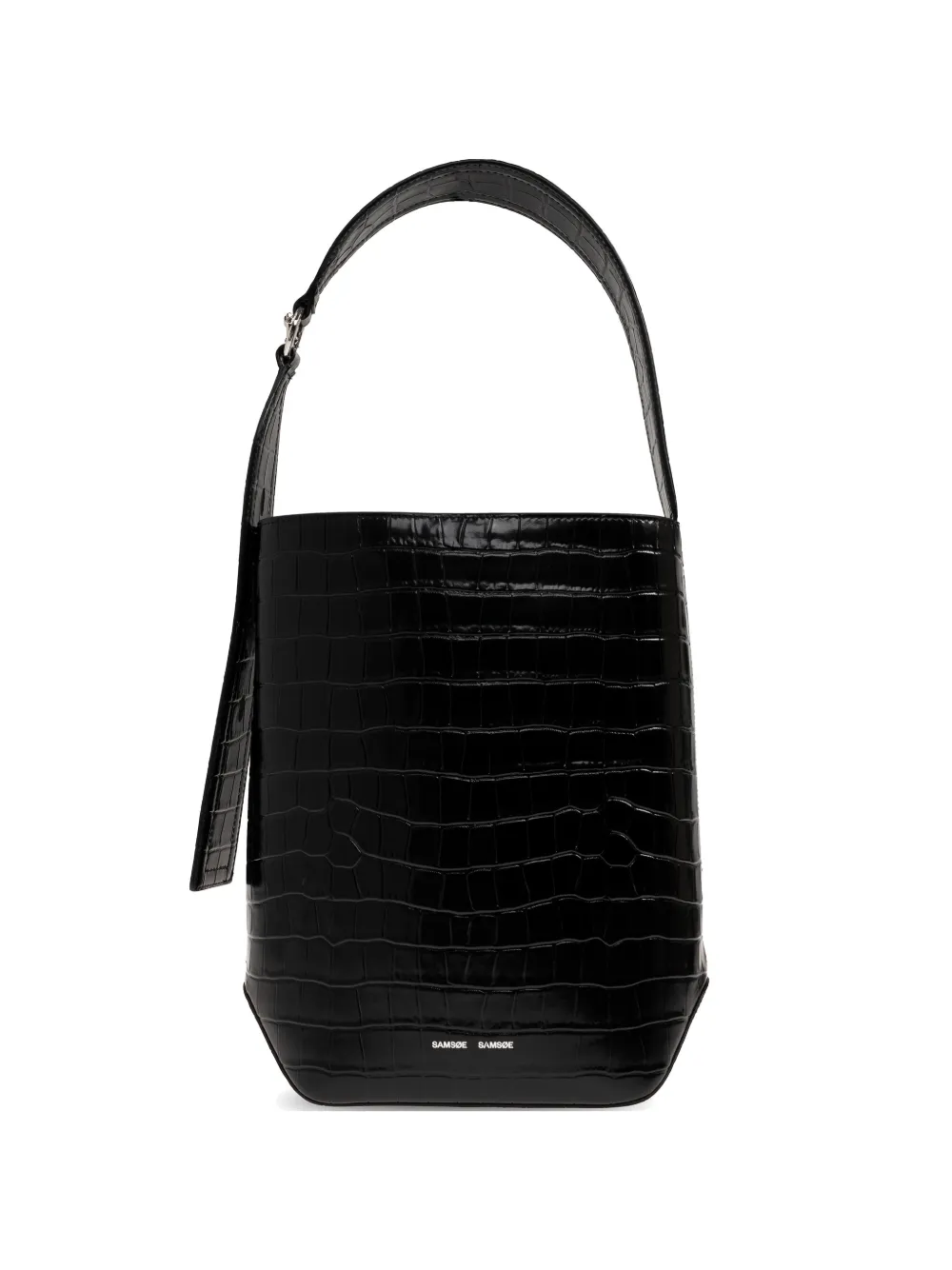 SAMSOE SAMSOE Saelmegade crocodile-effect leather tote bag - Nero