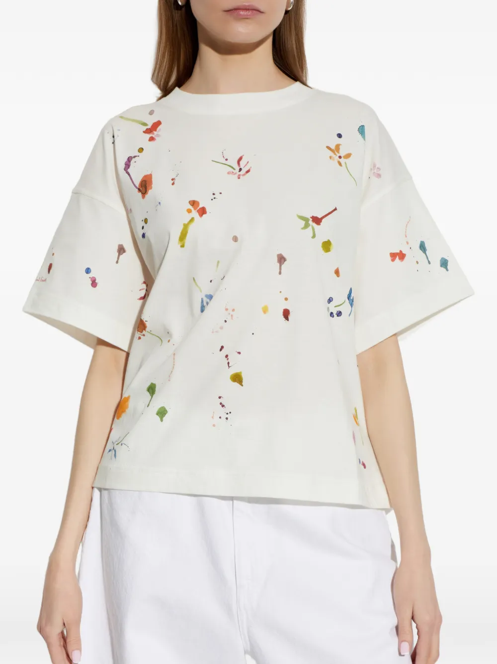  Ps Paul Smith Splatter-print T-shirt - Neutrals 