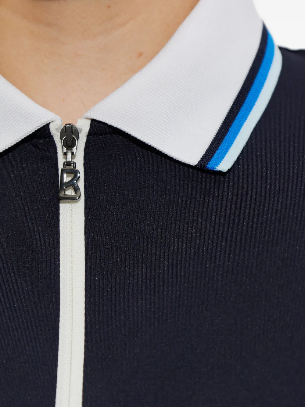 BOGNER Laurina gestreept poloshirt met rits Blauw