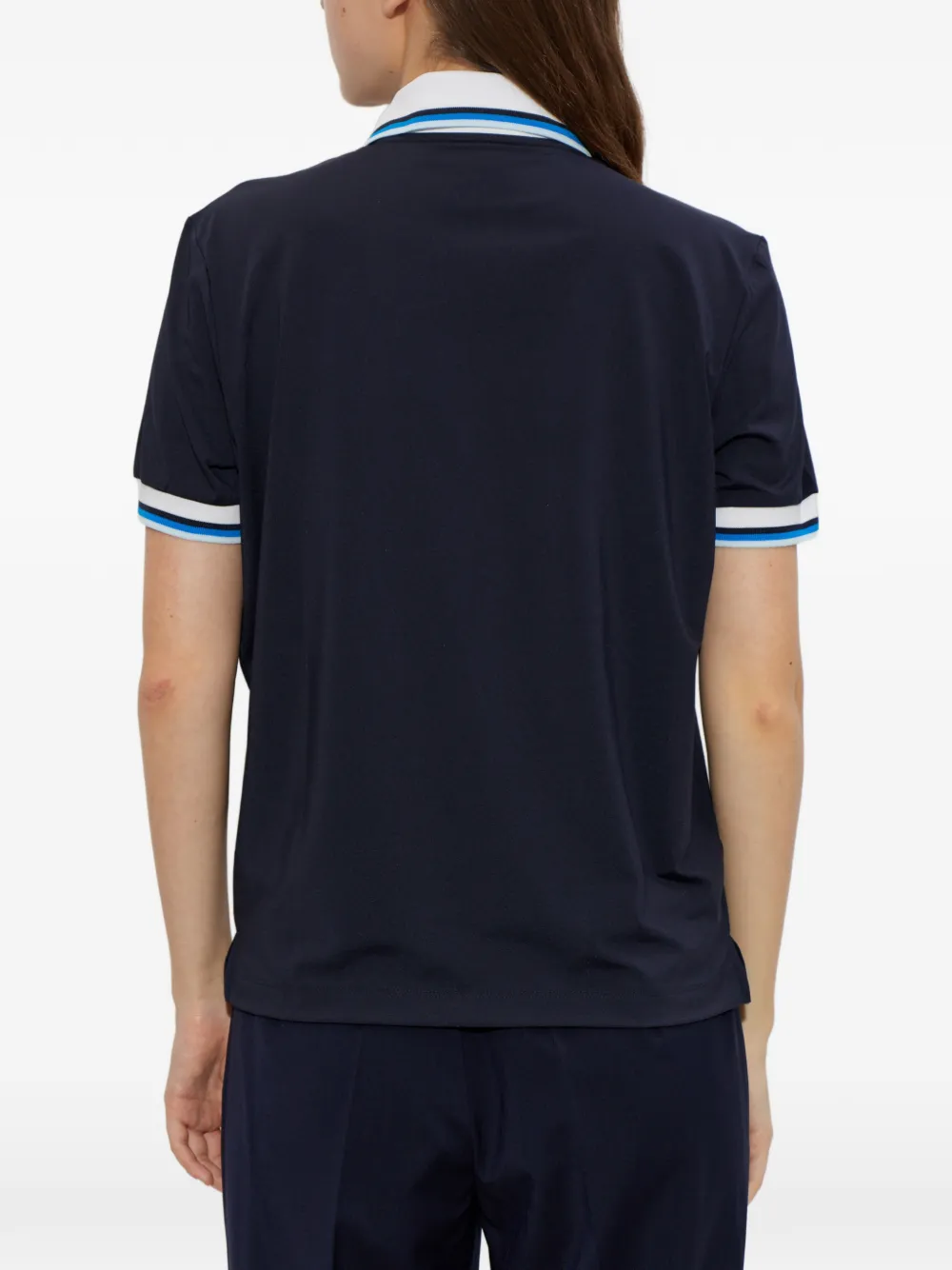 BOGNER Laurina gestreept poloshirt met rits Blauw