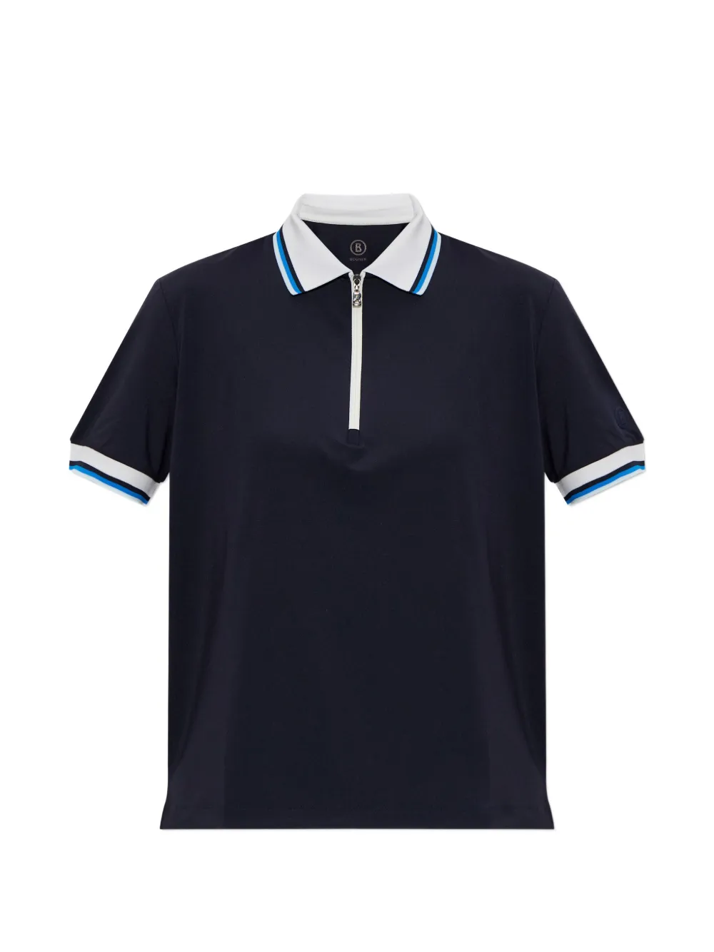 BOGNER Laurina zip striped polo shirt - Blu