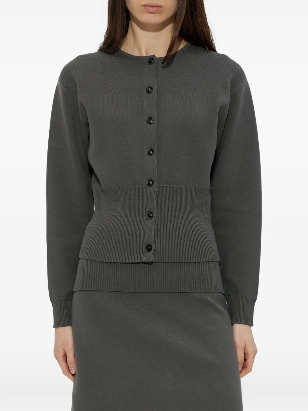  Samsoe Samsoe Ribbed Buttoned Cardigan - Grey 