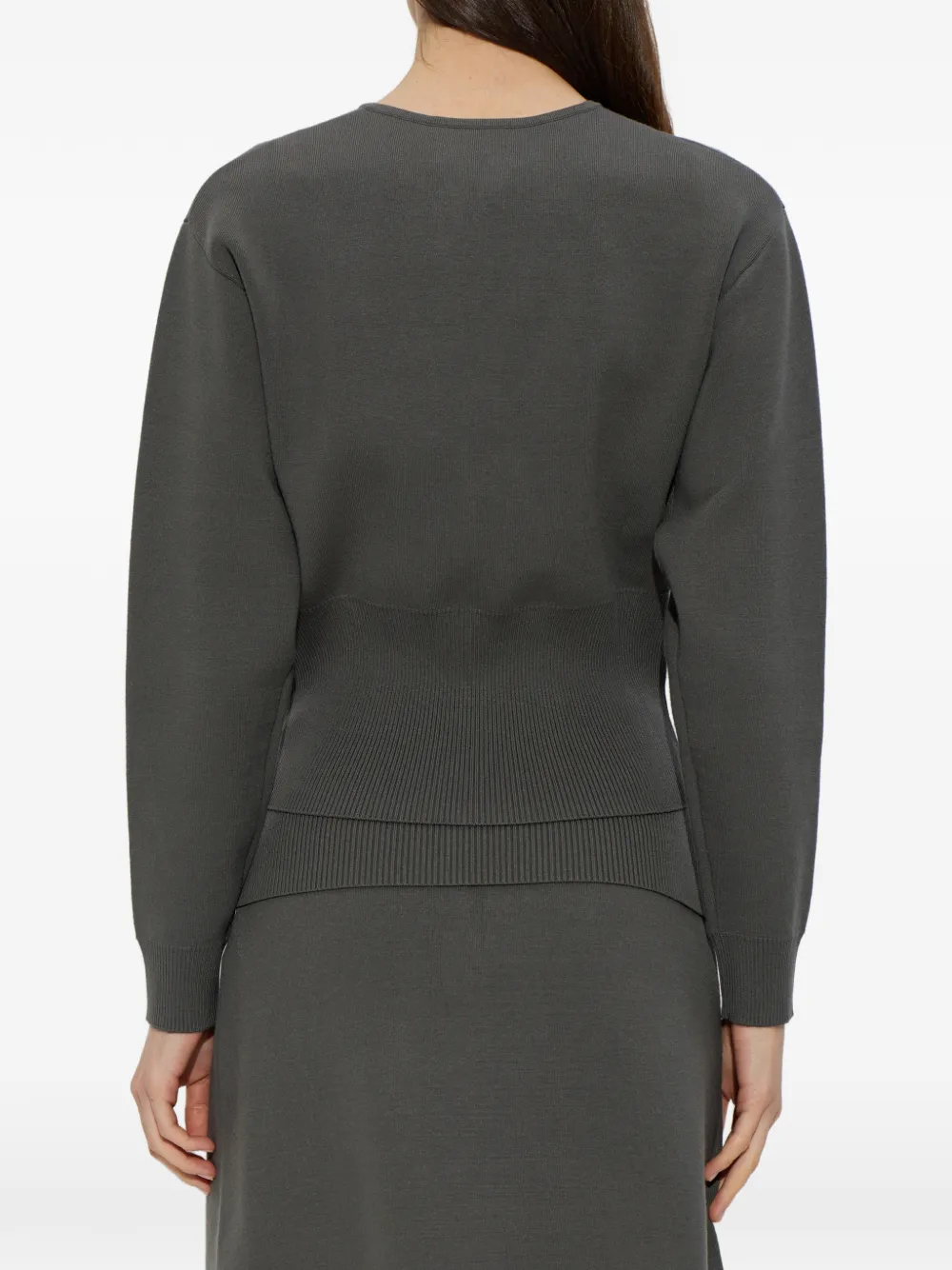 SAMSOE Saane ribgebreid vest Grijs