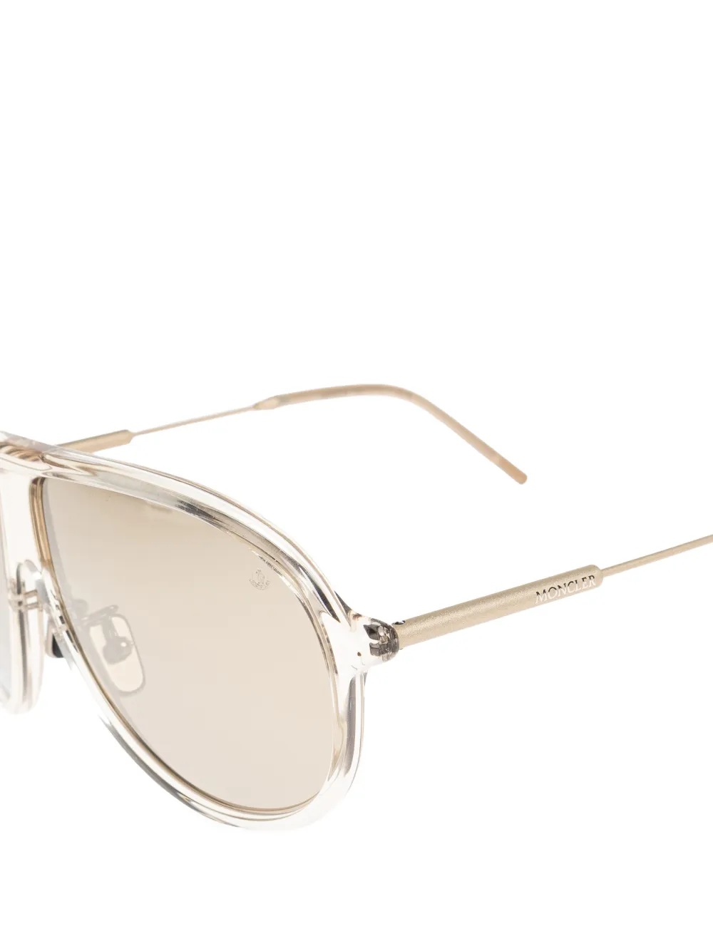  Moncler Eyewear Pilot Frame Sunglasses - Neutrals 