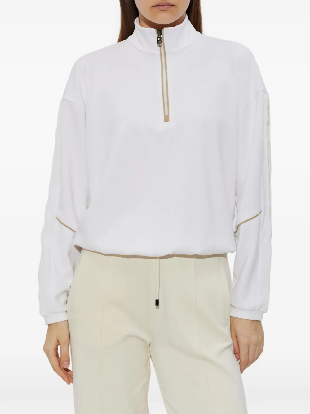  Bogner Floria Zip Trim Sweatshirt - White 