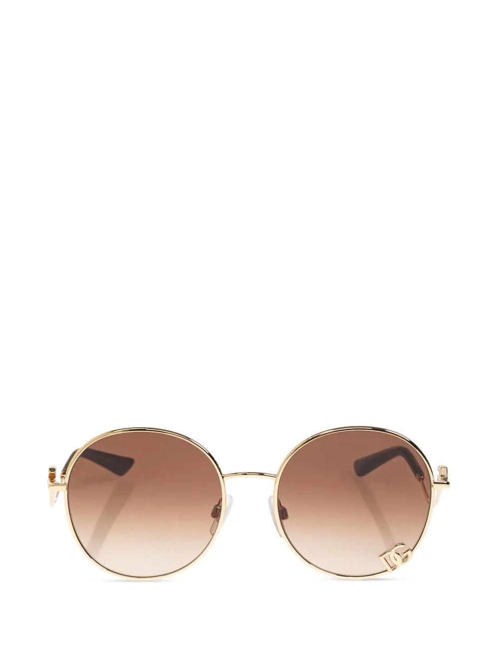 Dolce & Gabbana Eyewear logo round-frame sunglasses - Oro