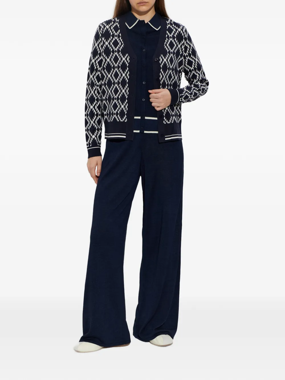  Bogner Amber Diamond-pattern Cardigan - Blue 